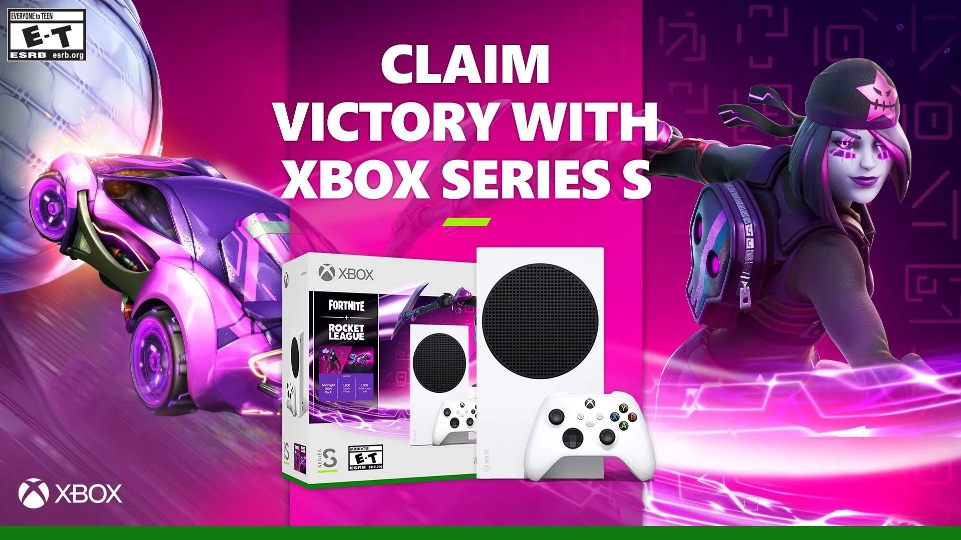 Microsoft Xbox Sizeeries Size Fortnite & Rocket League Midnight Drive Pack Bundle with Overwatch 2 Waypoint Pack