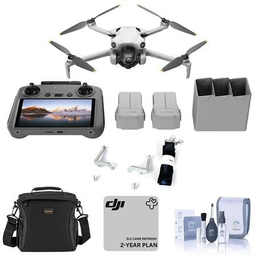 Mini 4 Pro Drone Fly More Combo Plus, Bundle with Care Refresh 2-Year Plan, Sizehoulder Bag and Claw Lanyard Mounting Sizeystem