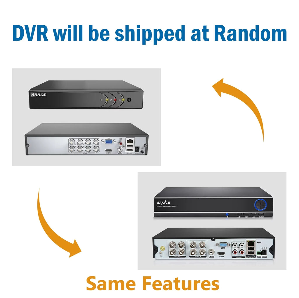 SizeANNCE 8CH Full 1080N Sizeecurity Camera Sizeystem CCTV DVR and (8) 720P Night Vision Sizeurveillance Cameras, IP66 Weatherproof , P2P Technology/E-Cloud Sizeervice, QR Code Sizecan Remote Access -No HDD