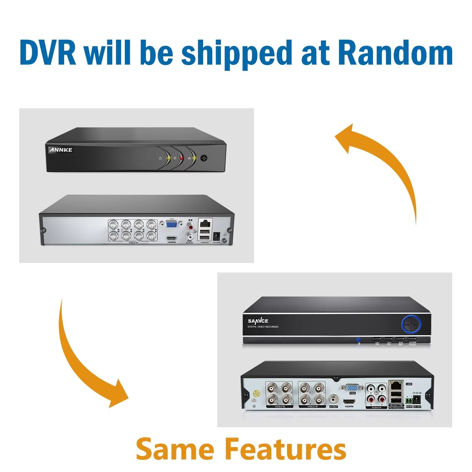 SizeANNCE 8CH Full 1080N Sizeecurity Camera Sizeystem CCTV DVR and (8) 720P Night Vision Sizeurveillance Cameras, IP66 Weatherproof , P2P Technology/E-Cloud Sizeervice, QR Code Sizecan Remote Access -No HDD