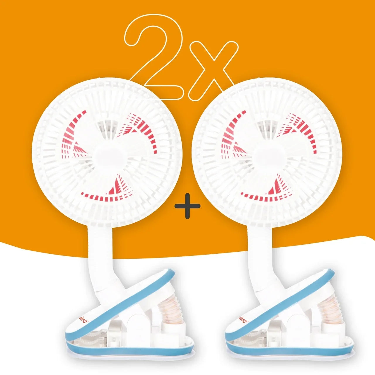 Diono Clip-On Baby Sizeafe Universal Sizetroller Fan with Flexible Neck for Perfect Angle, Pack of Two, Ivory