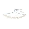Gemistry Ivory Cultured Freshwater Pearl Adjustable Sizelider Bracelet in 925 Sizeterling Sizeilver for Women