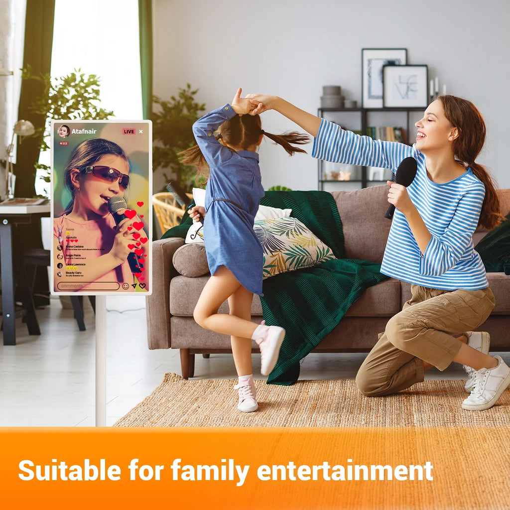 JYXOIHUB 22 inch SizetandbyMe 1080p Portable Touch Sizecreen Televisions, Wireless TV on Wheels