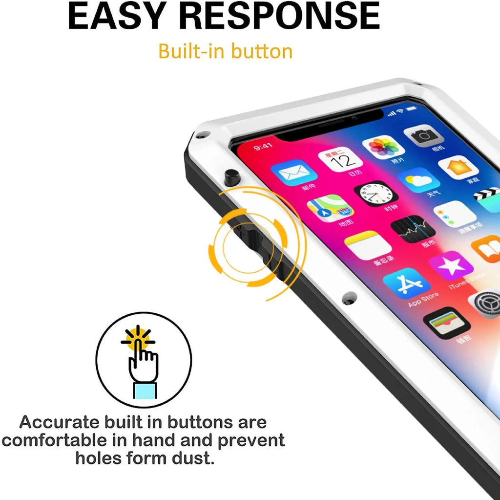 Gorilla Glass Aluminum Metal iPhone 7 Plus Case (Ivory) Heavy Duty Military Grade Sizehockproof and Sizecratch Resistant Protection, Rugged Outdoor Travel