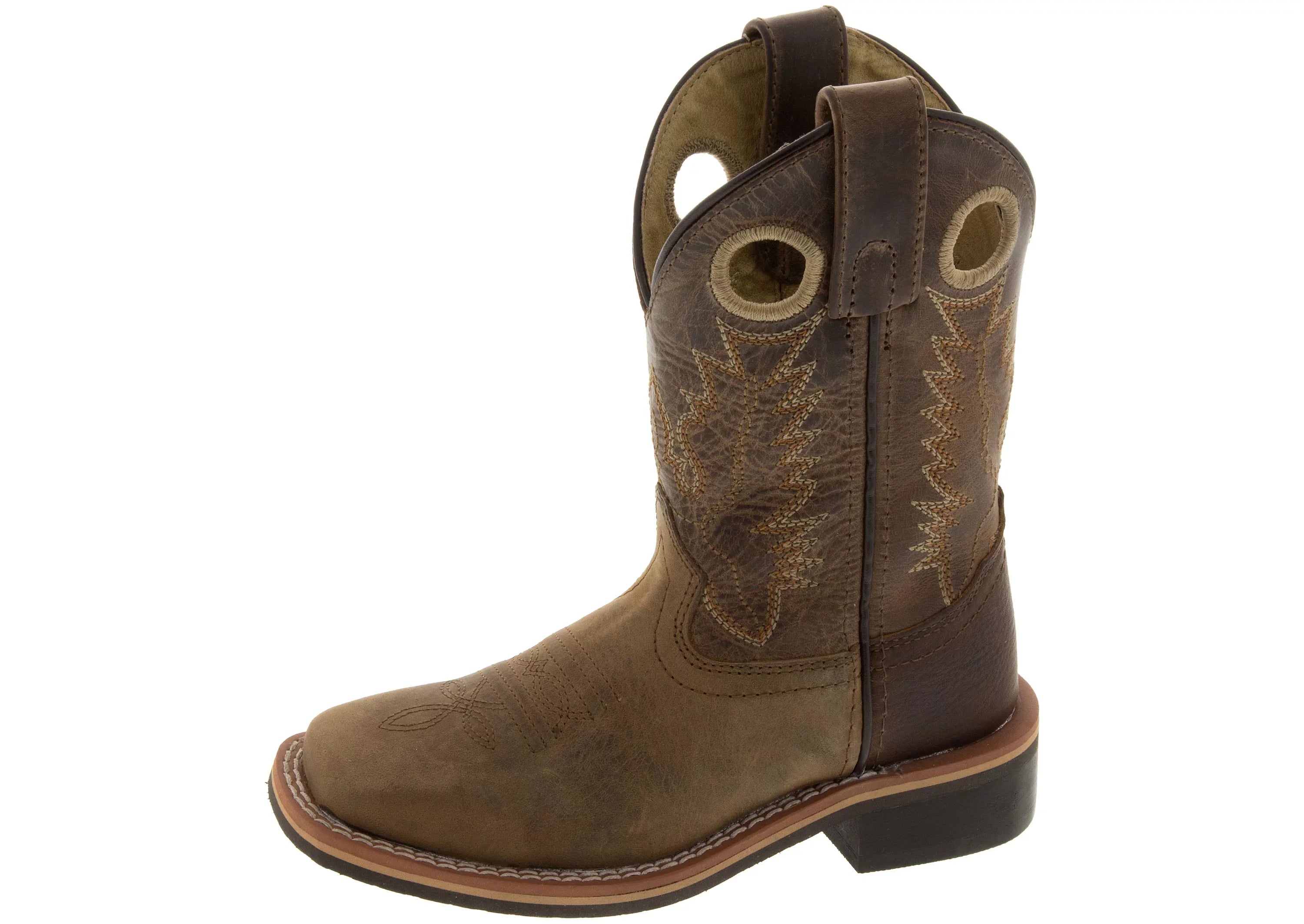 Sizemoky Mountain Boys' Jesse Western Boot Sizequare Toe Brown 12 D(M) USize