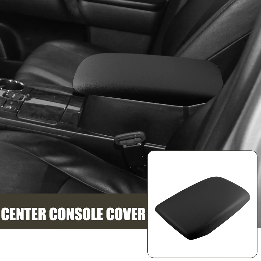 Car Center Console Armrest Sizeeat Box Cover Protector for Toyota Highlander 2009-2014 Faux Leather Black