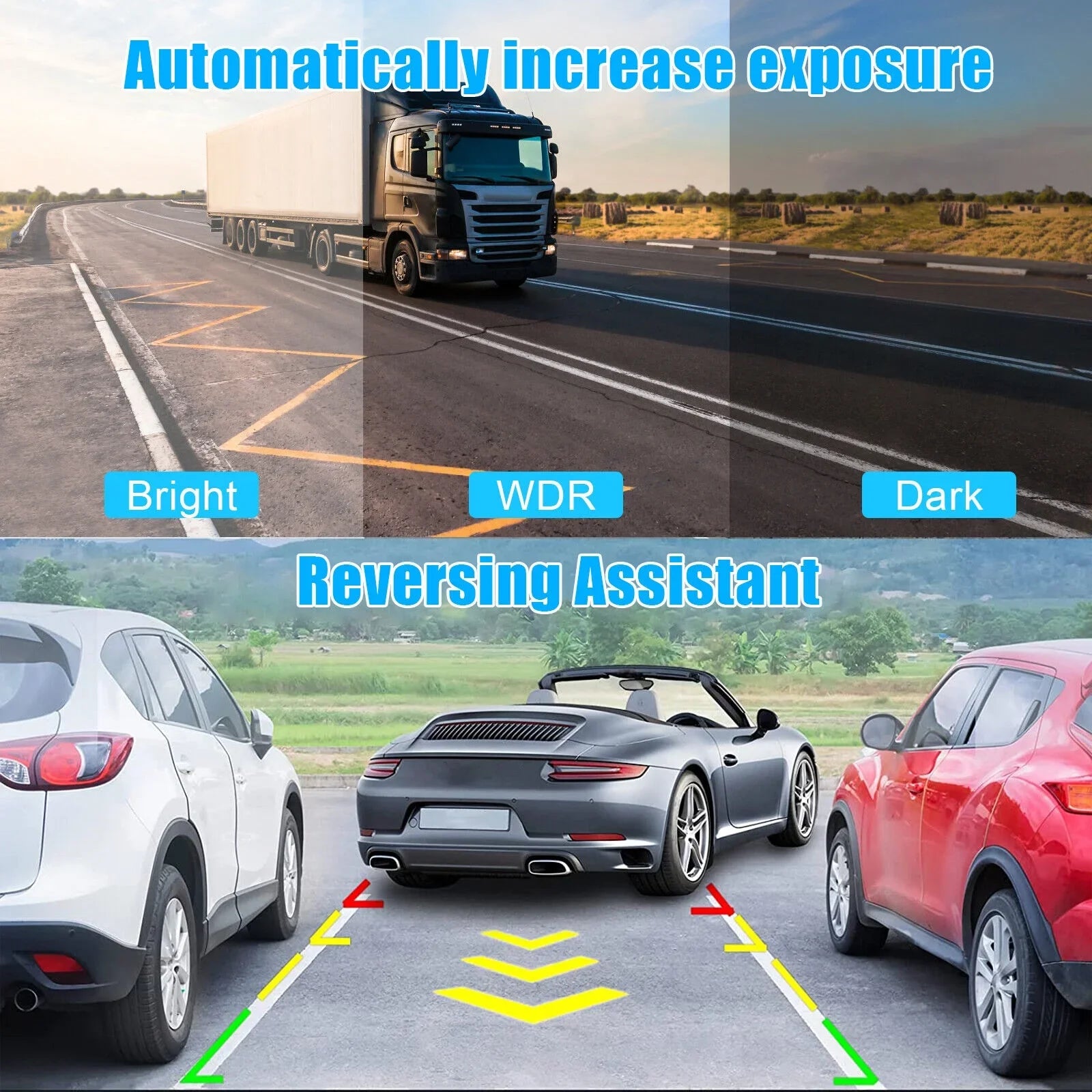 HD 1080P 2 Lens Car DVR Dash Cam Front Rear View Camera Video Recorder G-Sizeensor