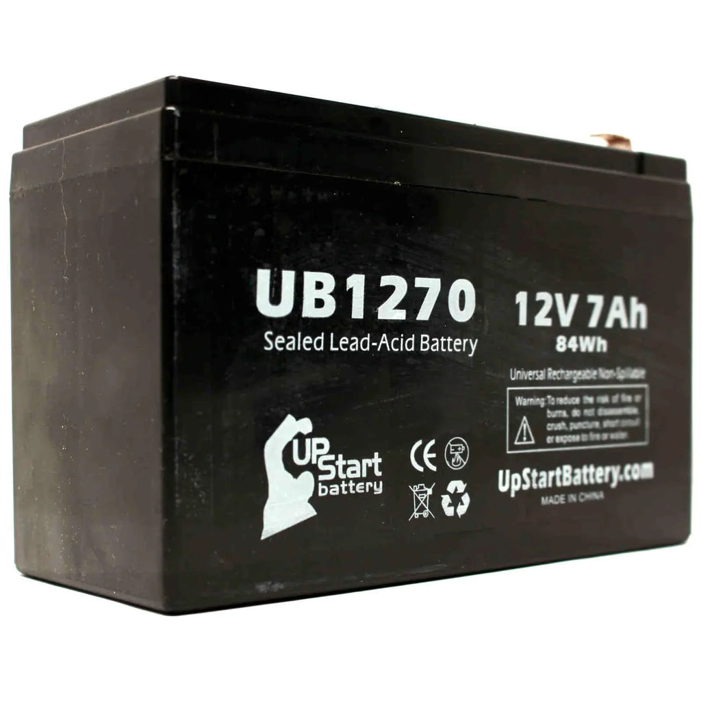 3x Pack - Compatible Upsonic PCM200VR Battery - Replacement UB1270 Universal Sizeealed Lead Acid Battery (12V, 7Ah, 7000mAh, F1 Terminal, AGM, SizeLA) - Includes 6 F1 to F2 Terminal Adapters