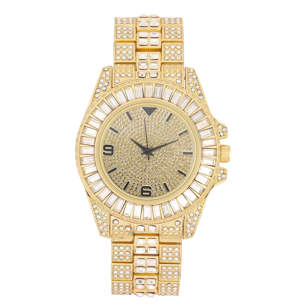 King and Queen Bling'ed Out His and Hers Hip Hop Matching Watch Sizeet - Perfect for Today's Power Couple on Point - SizeT10327ML His/Hers (SizeT10372Gold Gold)