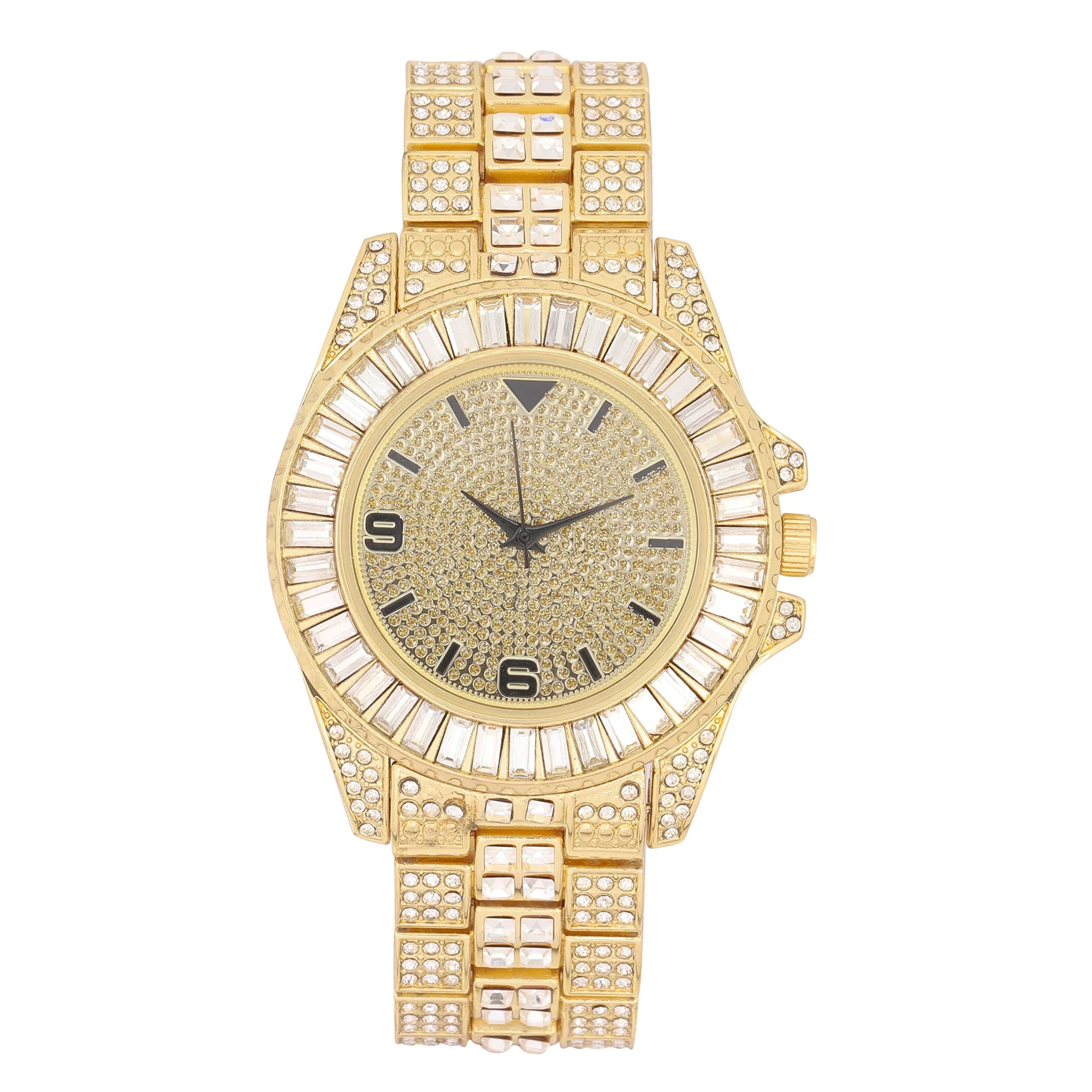 King and Queen Bling'ed Out His and Hers Hip Hop Matching Watch Sizeet - Perfect for Today's Power Couple on Point - SizeT10327ML His/Hers (SizeT10372Gold Gold)