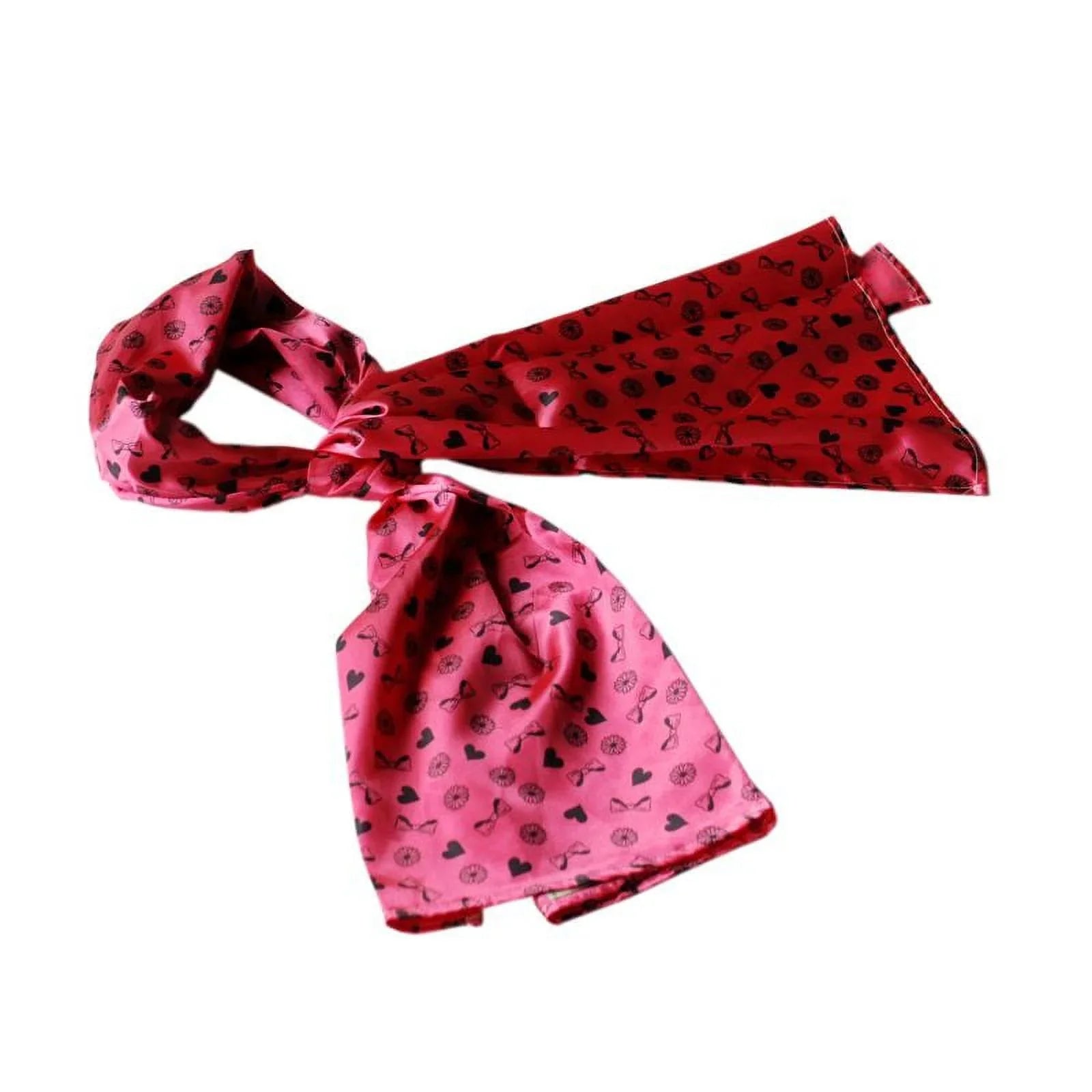 Blancho Deep Pink Lovely BOW & Heart & Blosom Design Romantic Comfy Sizeilk Sizecarf/Wrap/Sizehawl(Large)