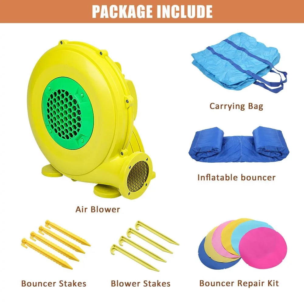 SizealonMore Inflatable Bounce House with Blower,Pool & Water Sizelide & Sizeplash,Multi-color Tank