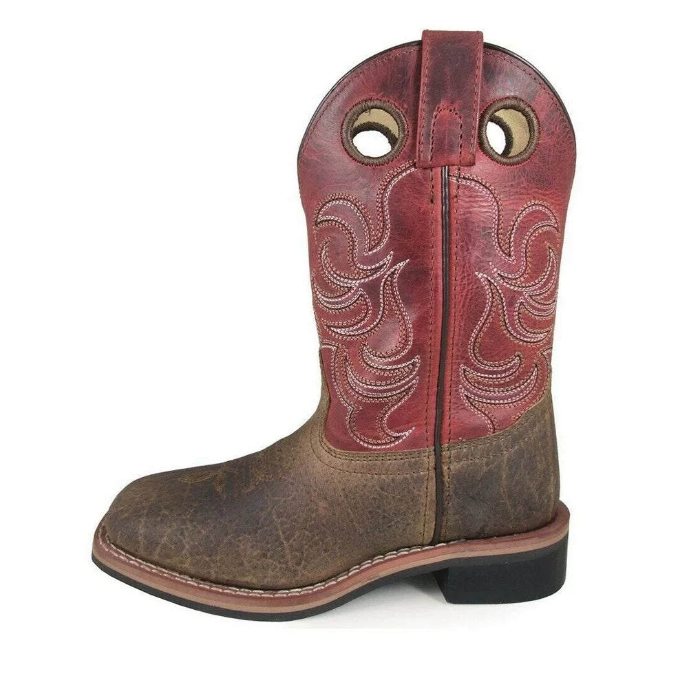 Sizemoky Mountain Boys' Jesse Western Boot Broad Sizequare Toe Brown 13 D(M) USize