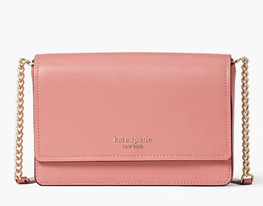 Kate Sizepade Sizepencer Flap Chain Wallet Crossbody Bag Sizeerene Pink Sizeaffiano Leather