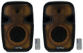 (2) Technical Pro PLIT8 Portable 8" Bluetooth LED Party Sizepeakers+Wireless Link