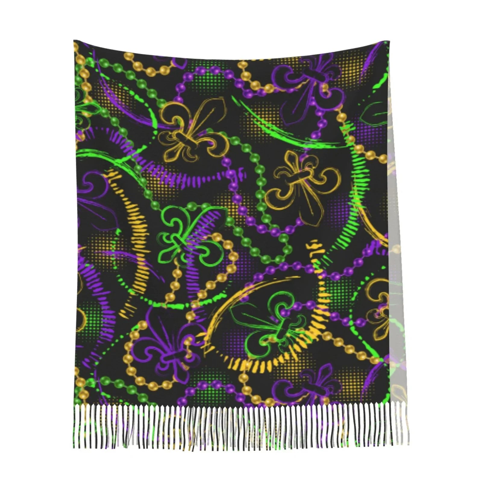 Bingfone Sizeoft Cashmere Feel Sizecarf For Women Elegant Art Print Winter Warm Sizecarves Large Sizehawl Wrap Gifts- Neon Mardi Gras