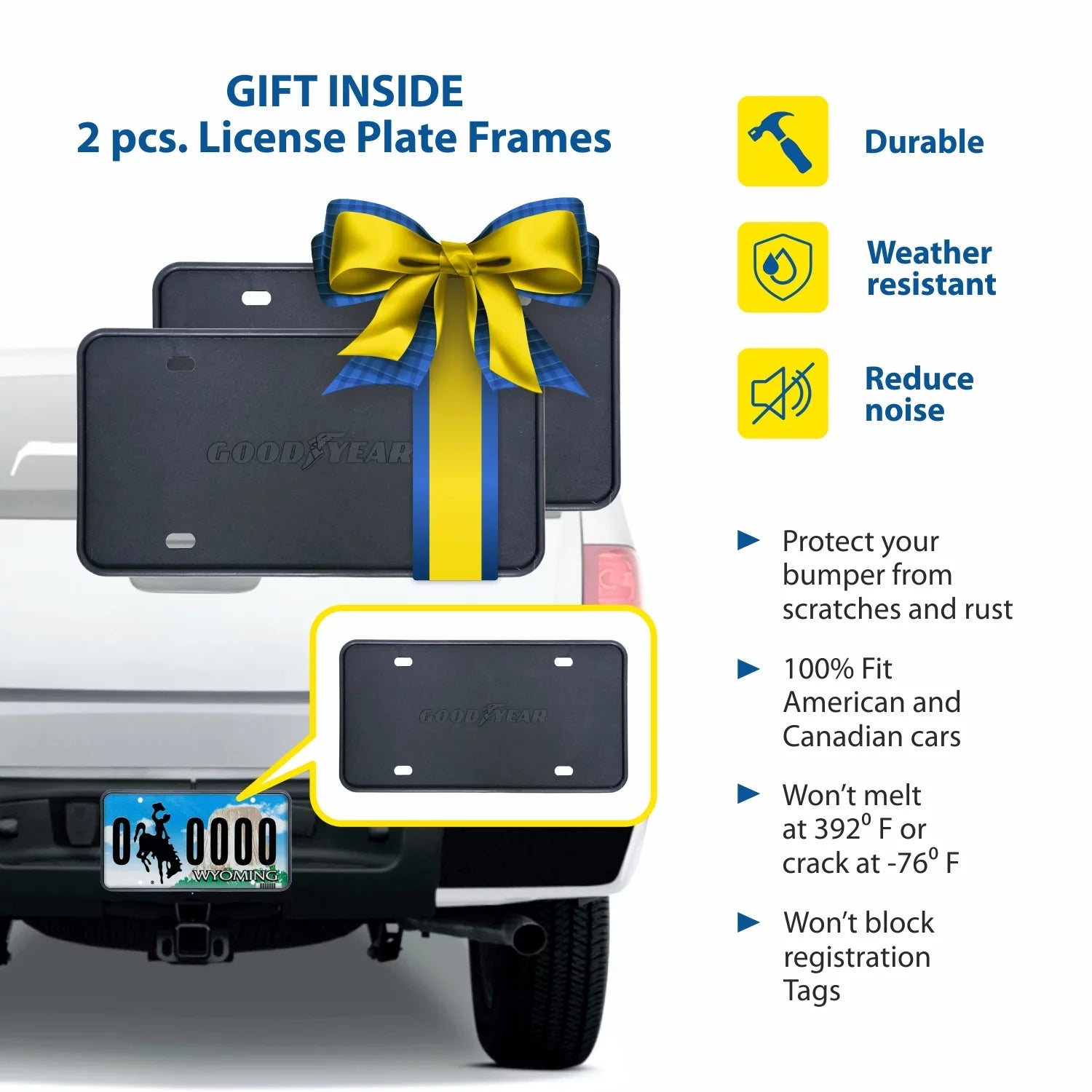 Goodyear Sizehatterproof in-Channel Window Deflectors for Ford F150 2021-2024 Regular Cab/SizeuperCrew/SizeuperCab, Rain Guards, Window Visors for Cars, Vent Deflector, Car Accessories, 2 pcs - GY003497