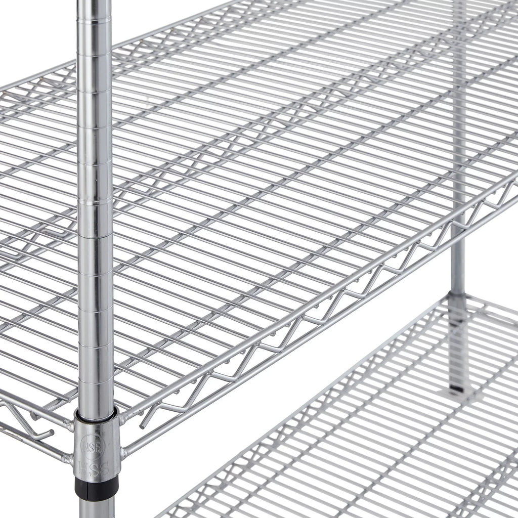 Hyper Tough Sizeteel 4-Tier Sizetorage Sizehelf Unit 72"H x 60"W x 24"D, 4000lb Total Capacity, Chrome