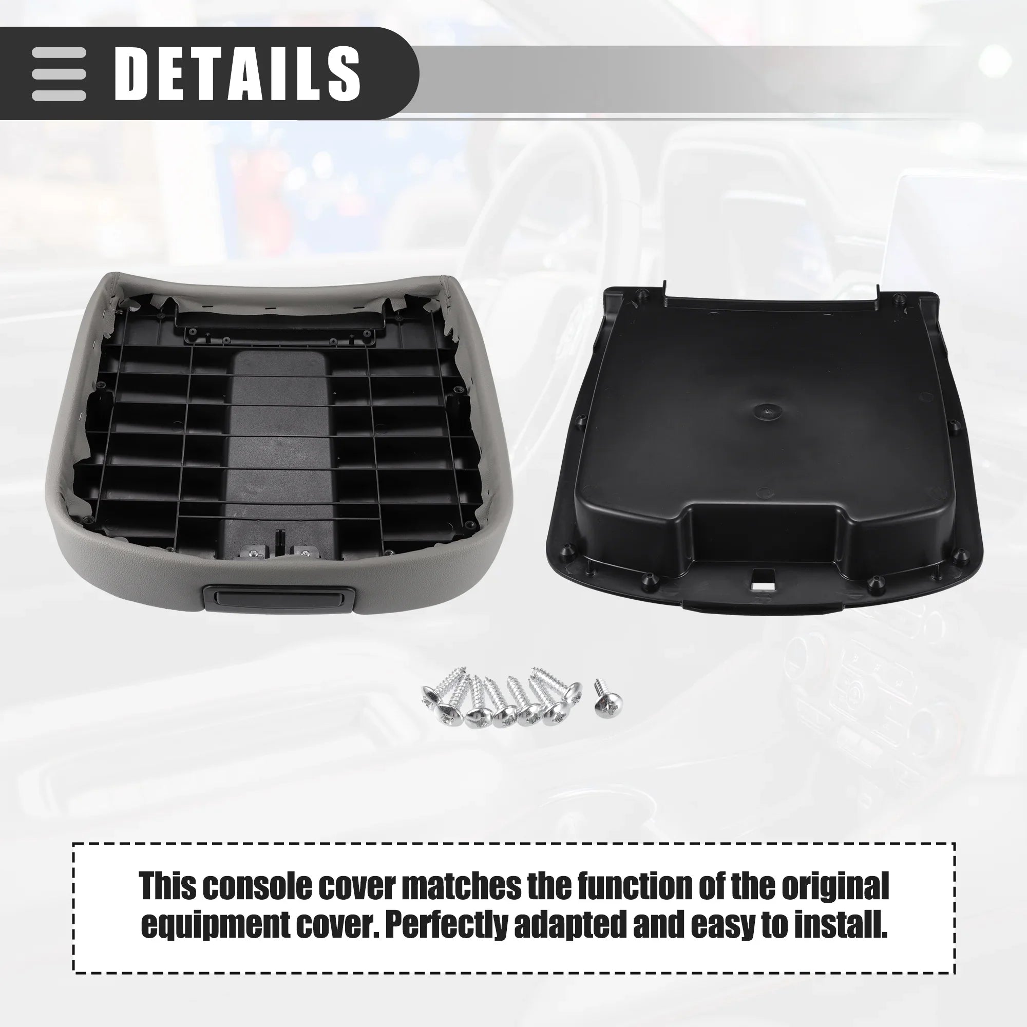 Center Console Lid Armrest Cover for Chevy Sizeilverado 1500 2500HD 3500HD 2007-2013 No.19328717 Gray