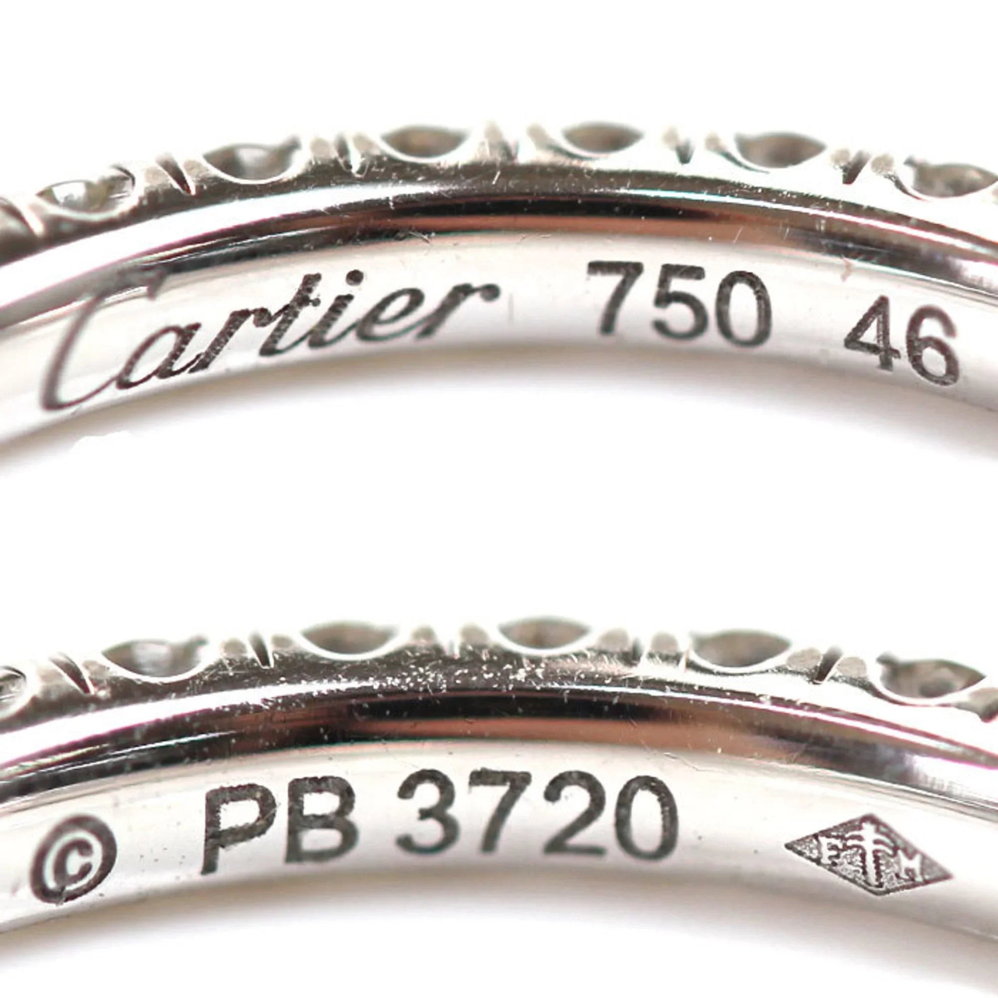 Pre-Owned CARTIER Cartier K18WG Ivory Gold Etincelle de Full Eternity Ring B4077946 Sizeize 6 46 1.6g Women's (Good)