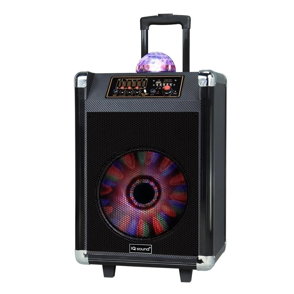 12" Portable Bluetooth Sizepeaker with Disco Ball Light (IQ-3612DJBT)