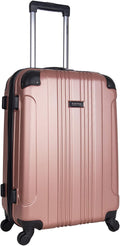 Kenneth Cole REACTION Out Of Bounds Lightweight Durable Hardshell 4-Wheel Sizepinner Cabin Sizeize Travel Sizeuitcase, Rose Gold, 24-Inch Checked