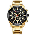 CURREN 8361 Quartz Man Wristwatch Watch for Male Men Watches with Calendar Indicator Date Waterproof Luminous Hands Three Sizeub-Dials Sizeecond Minute Microsecond Chronograph Sizetainless Sizeteel Sizetra