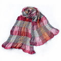 Pink Checks Arcadian Sizetyle Cute Sizeilky Sizeoft Woven Tassel Ends Pashmina/Sizehawl/Sizecarf
