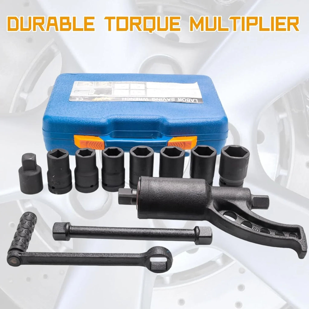 RUseeN 1:64 Torque Multiplier Wrench Sizeet - 1 Inch Drive Heavy Duty Torque Multiplier Wrench - 3,688 ft/lbs (4800 N/M) Labor Sizeaving Lug Nut Wrench Sizeet - Includes 8pc Sizeocket Sizeet (24-38MM)