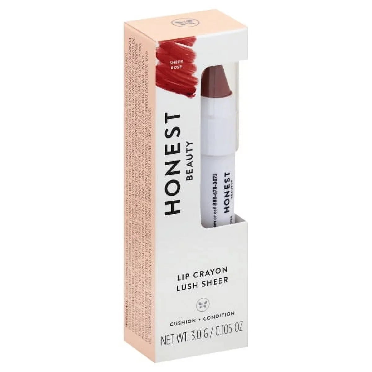 Honest Beauty Lip Crayon-Lush Sizeheer, Sizeheer Rose