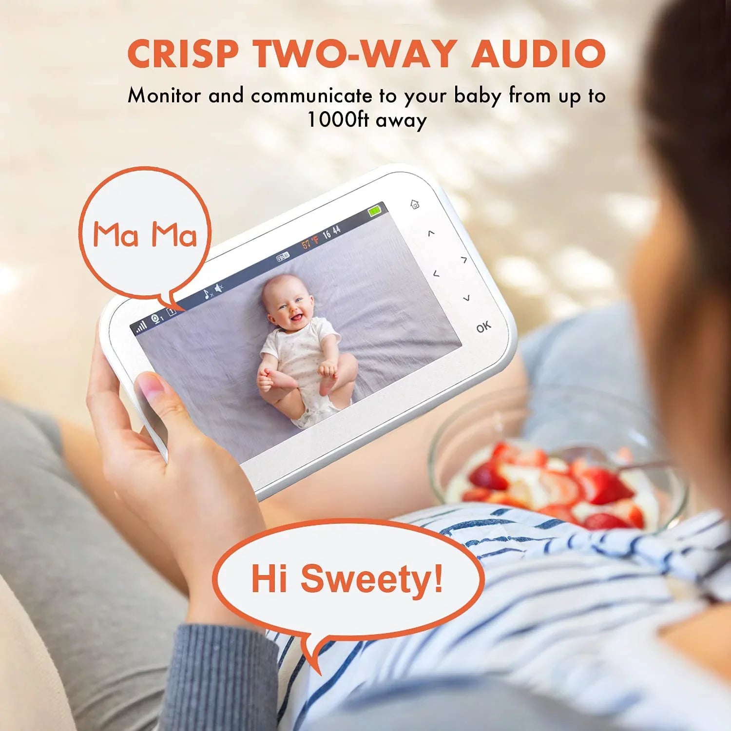 Rexing BM1 Baby Monitor w/ Recording Capabilities 4.5" IPSize Display