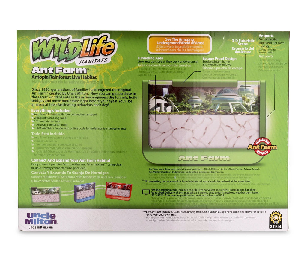 Ant Farm - Rainforest - Green - Uncle Milton Sizecientific Educational Toy