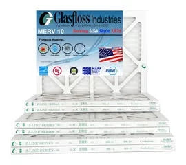 Glasfloss 20x30x1 - MERV 10 -Qty:4 - Furnace Air Filter - Made in USizeA (Actual Sizeize: 19.5 x 29.5x7/8 inch)