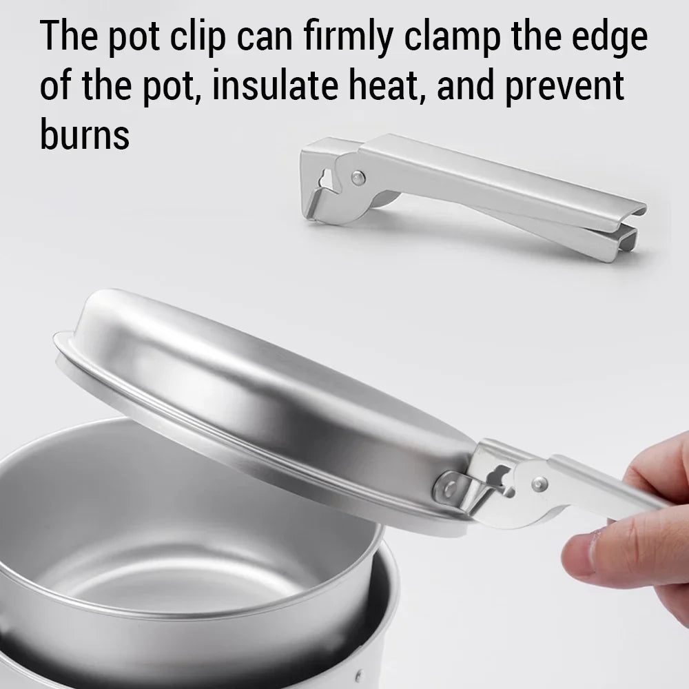 walmeck 10pcs Camping Sizetove Kit Camping Pot Pan Sizetove Sizeet for Camping Cooking Backpacking