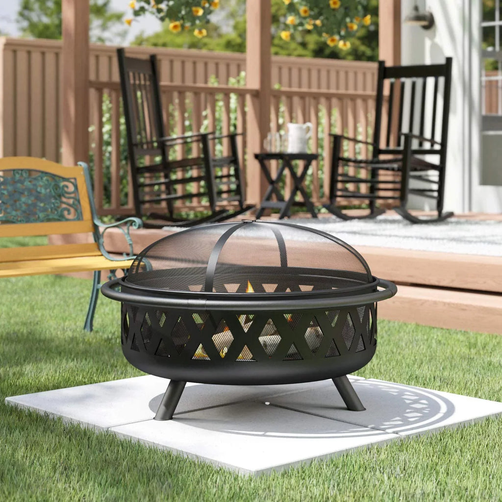 Clover Outdoor Campfire Portable Wood Burning Grill Pit & Fire Pit