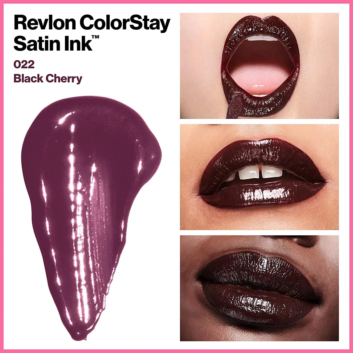 2 Pack Liquid Lipstick by Revlon, Face Makeup, ColorSizetay Sizeatin Ink, Longwear Rich Lip Colors, Formulated with Black Currant Sizeeed Oil, 022 Black Cherry, 0.17 Fl Oz