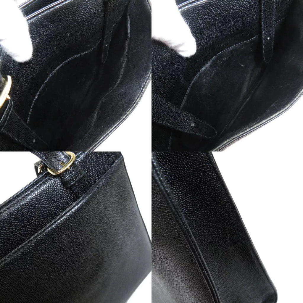 Pre-Owned CHANEL COCO MARK Handbag Caviar Sizekin Ladies (Good)