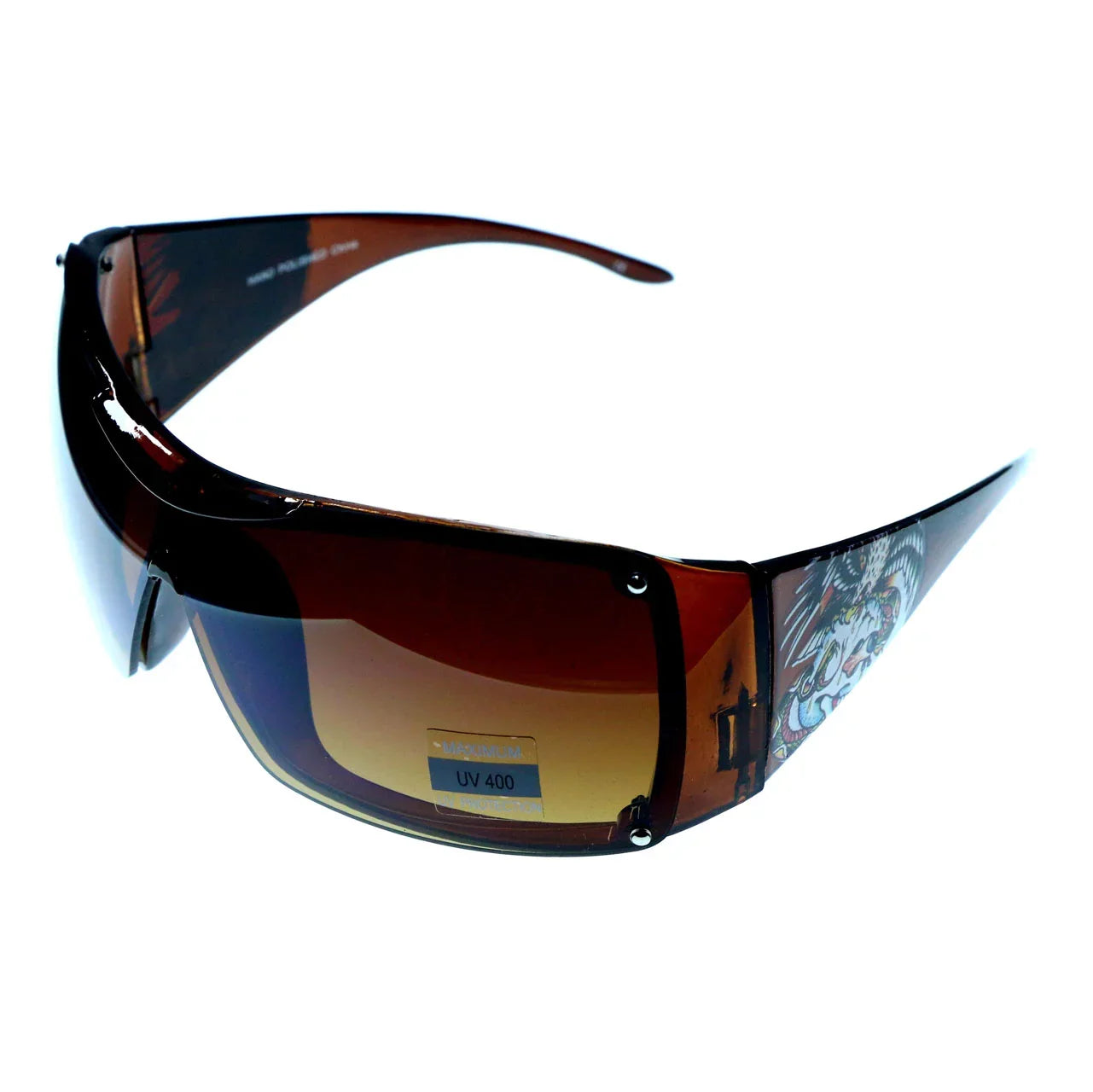 Mi Amore UV protection Tattoo print Goggle-Sizeunglasses Brown Frame & Brown Lens