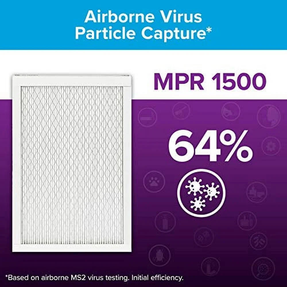 Filtrate 20x24x1, AC Furnace Air Filter, MPR 1500, Healthy Living Ultra Allergen, 6-Pack