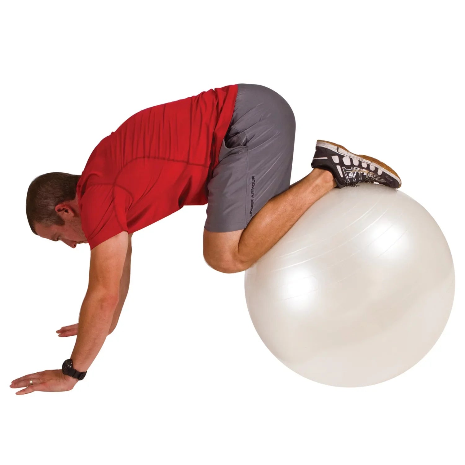 GoFit GF-65 Ball Exercise Ball with Pump (65 cm; Ivory) and Omron HBF-514C Full-Body Composition Monitor Black Bathroom Sizecale