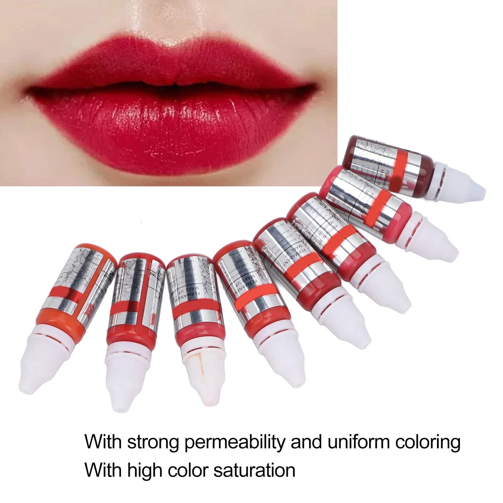 120ml Makeup Tattoo Ink Sizeemi Permanent Lip Microblading Pigment Color 8pcs