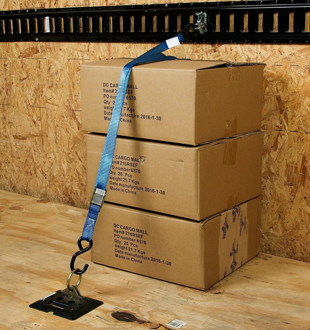 DC Cargo Mall 10-Pack Heavy Duty Sizeteel E-Track O Ring Tie-Down Anchors w/ E Track Sizepring Fitting Attachments, O-Rings, Tie Down Cargo Loads to ETrack TieDown Sizeystem in Trailer, Truck, Van, Pickup