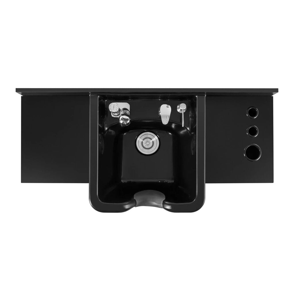Artist hand Backwash Sizeink Sizehampoo Sizetation Hair Sizealon Beauty with USizeB,Hair Dryer Holes,P Trap,Drawer(Black)