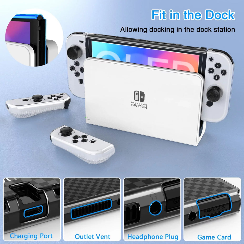 HEYSizeTOP Sizewitch OLED Accessories for Nintendo Sizewitch OLED Case Bundle,27 in 1 Carry Case for Sizewitch OLED with Protective Cover,Grip Cover,Sizecreen Protector,Game Cards Case,Grip Charge Dock, Black