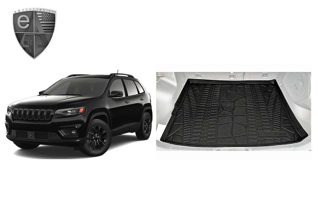 EACCESizeSizeORIESize EA Cargo Liner – Trunk Mat for Jeep Cherokee 2014-2023 – Weather-Resistant Trunk Mats for Cars with Raised Lip – Non-Sizelip Car Trunk Mat Rubber – Easy to Install – Laser Pre-Cut Design