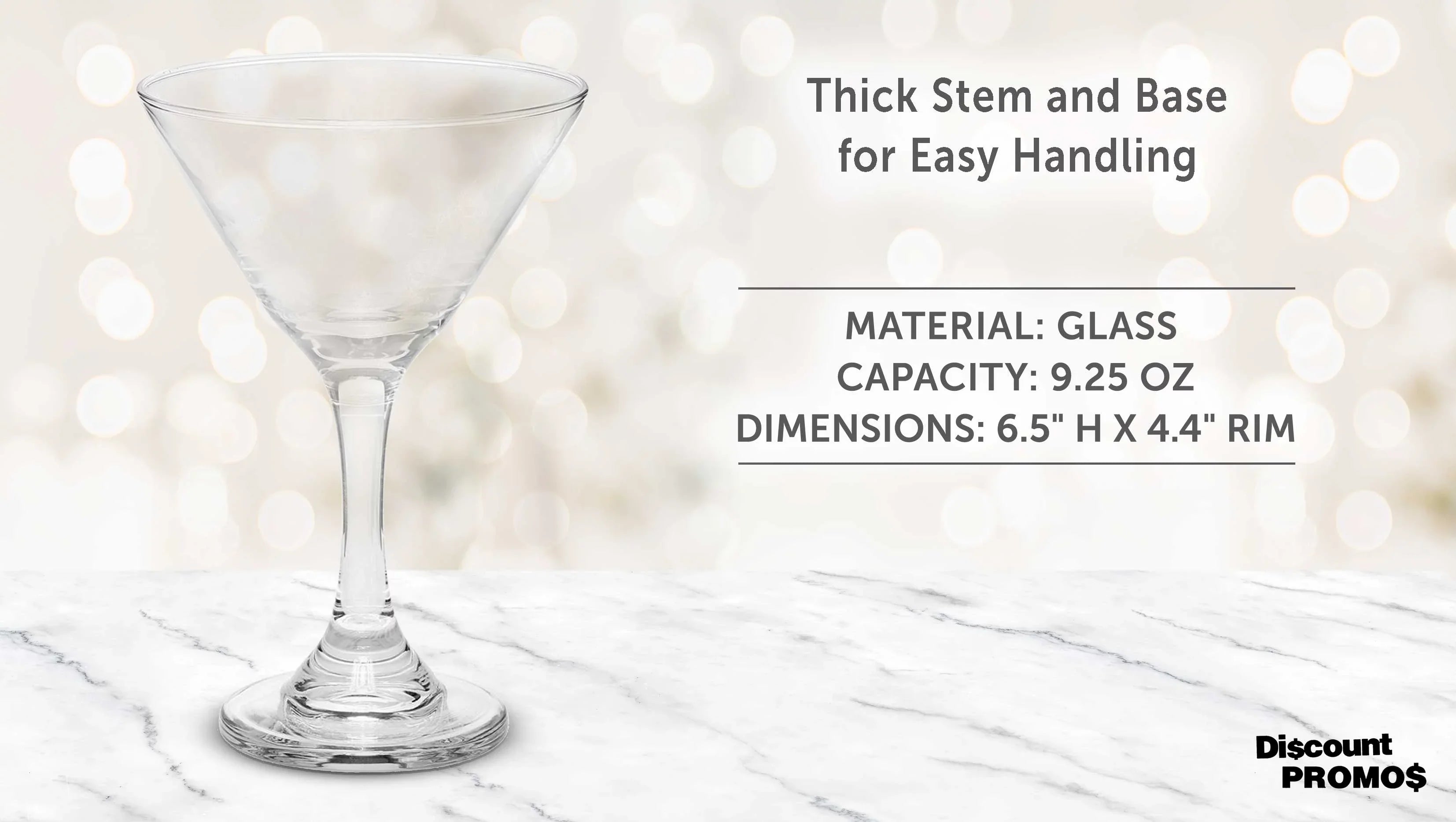 Classic Martini Glasses 9.25 oz. Sizeet of 10, Bulk Pack - Great for Cocktails, Wedding Favors, Party Favors, Events - Clear