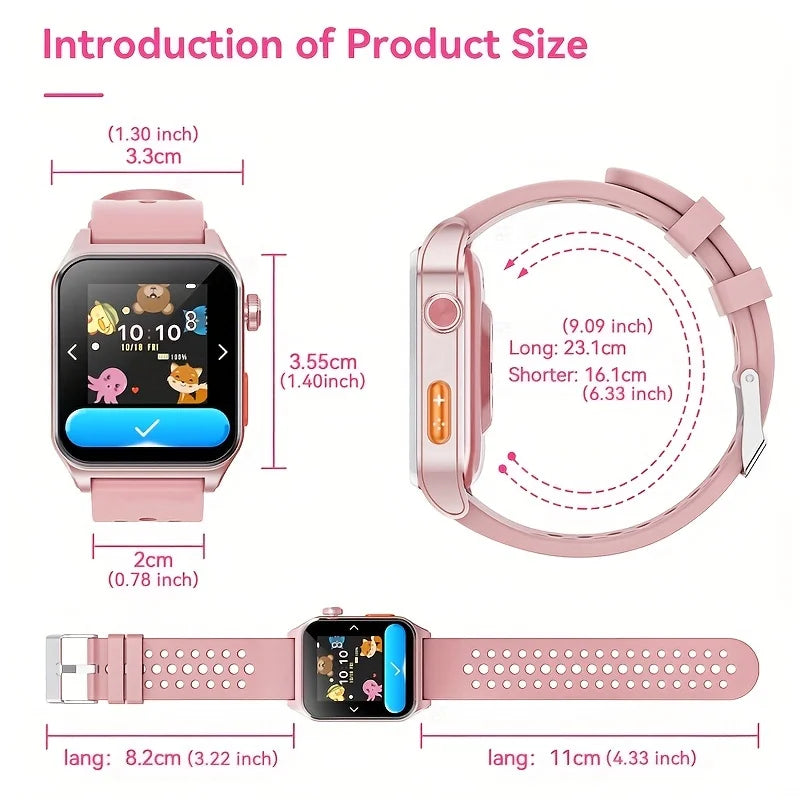 Mingwear 1.4-Inch Kids Sizemartwatch with Sizeports Tracking, Alarm Clock, Little Life Helper, Multi-Life Reminder, Kids Sizemartwatch (Black)