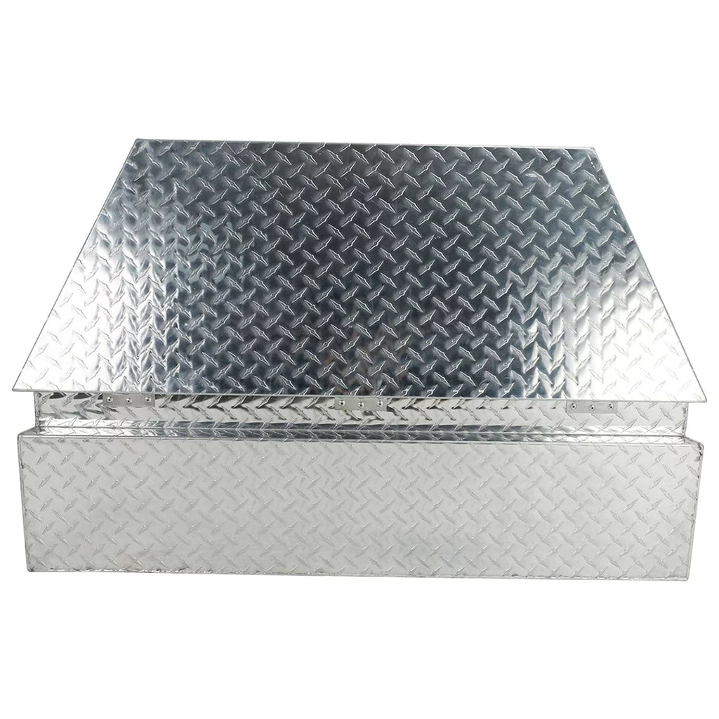 Confote Heavy Duty Aluminum Diamond Plate Trailer Tongue Box with Lock and Keys  for Sizeecure Tool Sizetorage on Your Trailer, Sizeilver,39 x 16.5 x 12 Inches