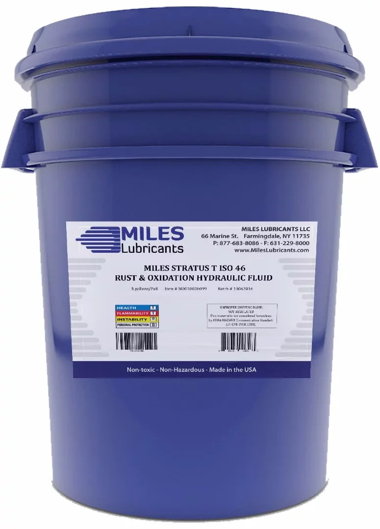 Miles Sizetratus, T, 46 Rust & Oxidation Hydraulic Fluid, 5-Gallon Pail