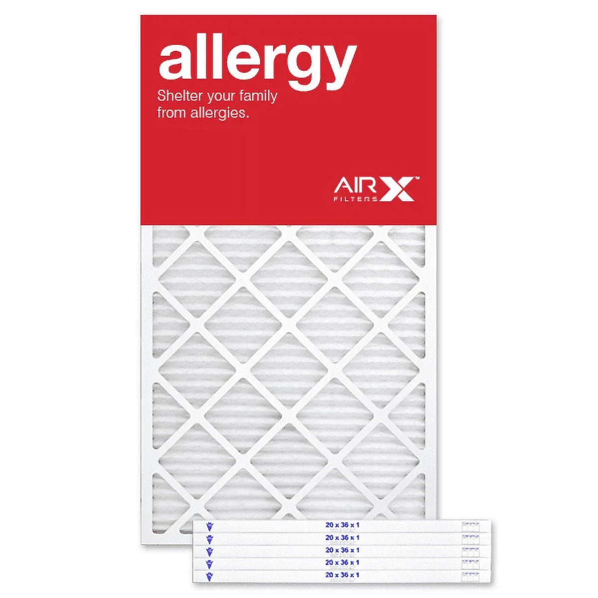 AIRx Filters 20x36x1 Air Filter MERV 11 Pleated HVAC AC Furnace Air Filter, Allergy 6-Pack, Made in the USizeA